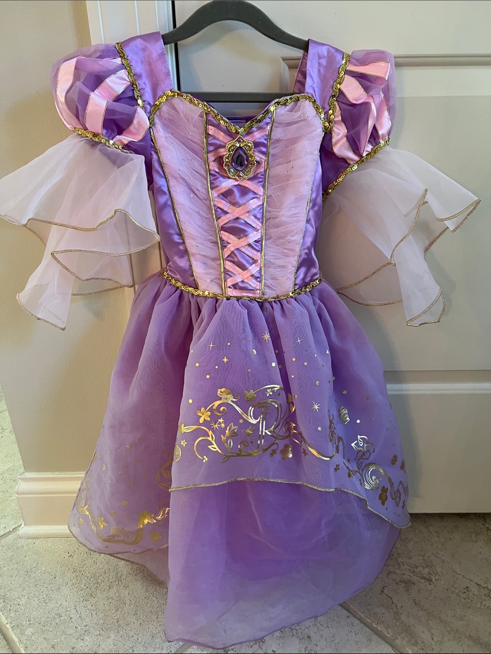 Disney Rapunzel Purple Princess Dress-Up Costume with Gold Accents 4T